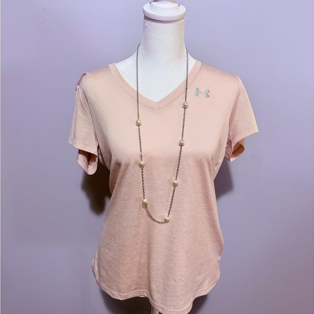 Under Armour Women's Light Pink V-Neck Tee